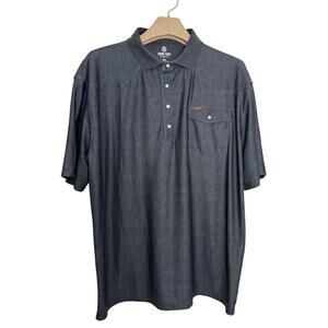 Iron Oak Apparel Co. Gray Black Pearl-snap Polo Shirt  SIZE XXL